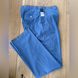 NWT Ralph Lauren Silk Blend Dress Pants 36x34 Blue Classic Fit Flat Front Chinos